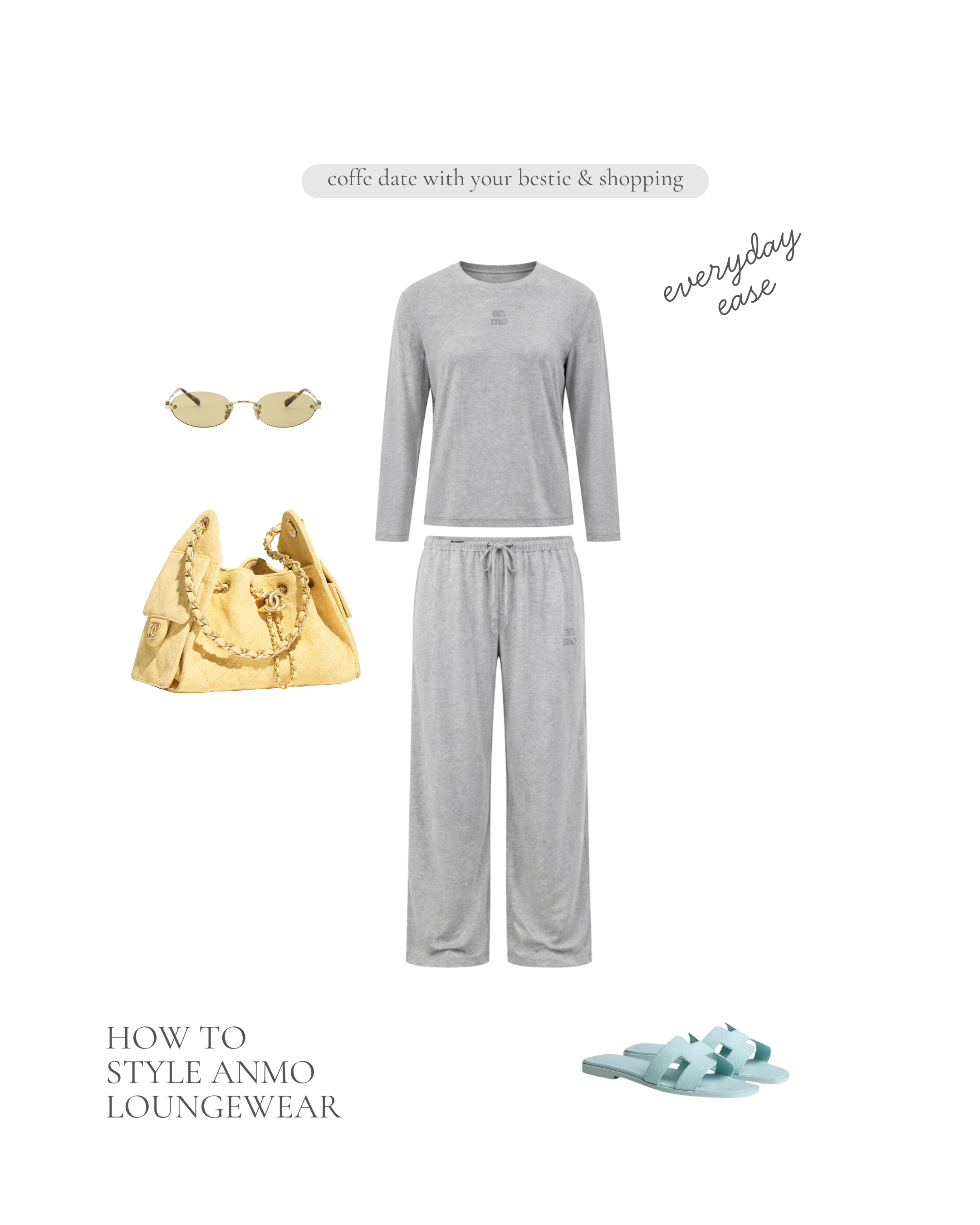 Anmo loungewear set — soft gray