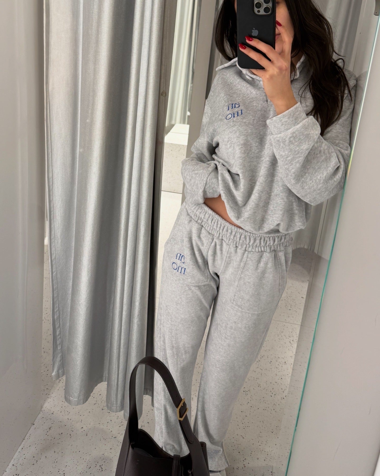 Iconic soft gray velvet set