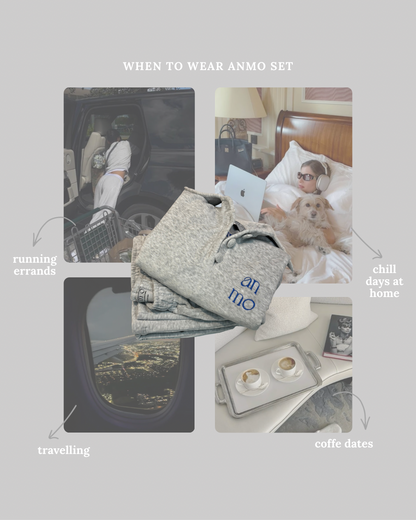 Iconic soft gray velvet set