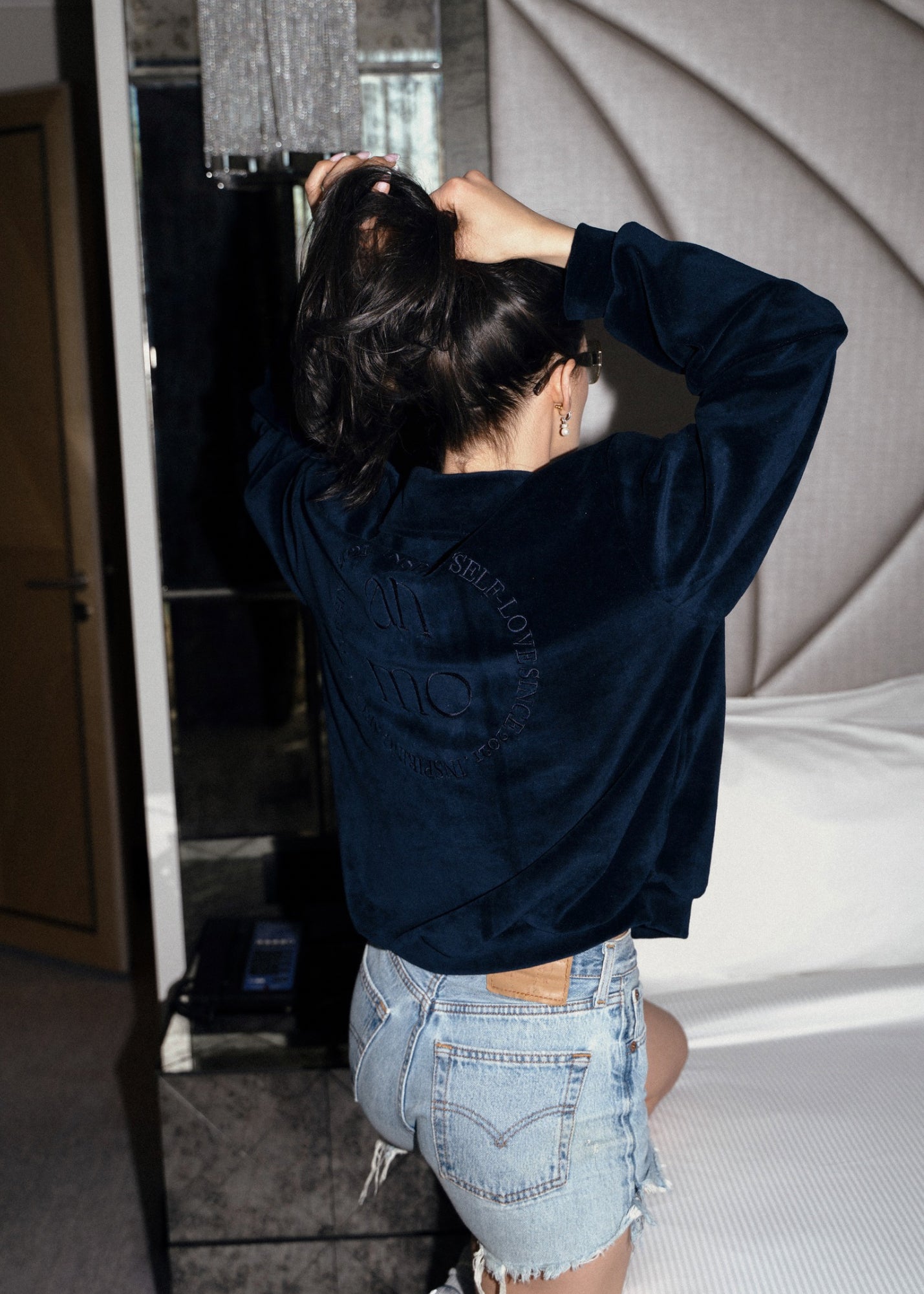 Anmo soft bomber — navy blue