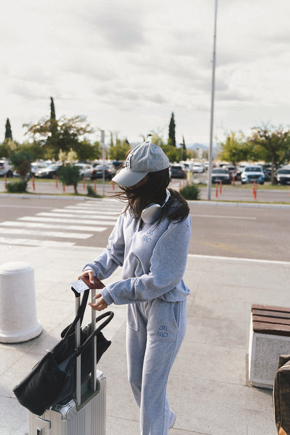 Iconic soft gray velvet set