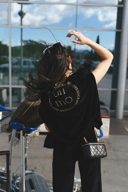 Iconic black velvet set