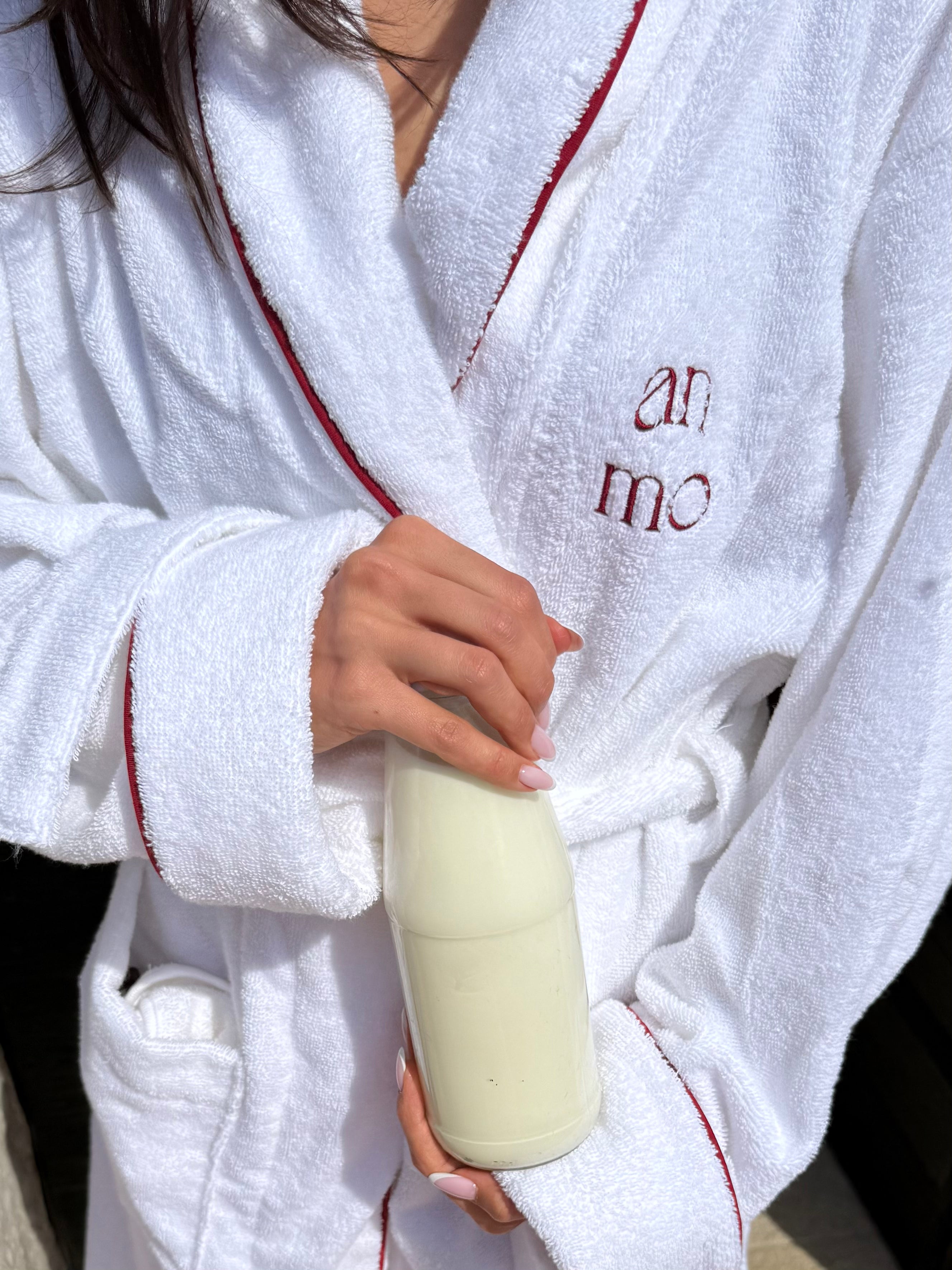 Soft white bathrobe